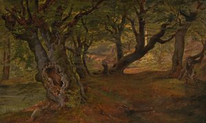Kilátás a Bregentved-erdőre, Sjaelland, 1830-as évek közepe. alkotó: Frederik Sødring