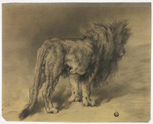 Álló oroszlán bozontos sörénnyel alkotó: Frederik William Zurcher