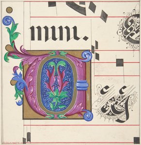 Illuminált iniciálé az énekeskönyvből, 1830-62.