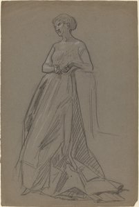 Álló nő a könyökére támaszkodva alkotó: French 19th Century