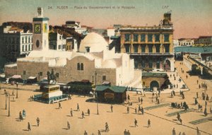 Algír, Algéria, Kormány tér, mecset alkotó: French Photographer