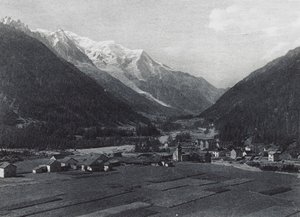Argentieres és a Mont Blanc (fekete-fehér fénykép) alkotó: French Photographer