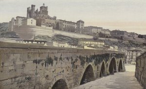 Beziers, Old Bridge és Saint-Nazaire-templom (egykori székesegyház) alkotó: French Photographer
