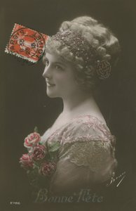 Boldog születésnapot. 1913-ban feladott képeslap. alkotó: French Photographer