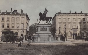Brüsszel, Place Royale, Godefroid de Bouillon szobra alkotó: French Photographer