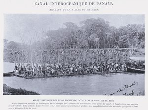 Panama óceánközi csatorna, Chagres Valley Works (f/w fotó) alkotó: French Photographer