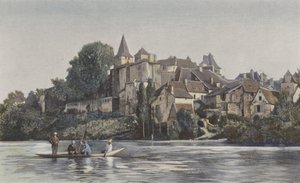Carennac, A Lot bal partján fekvő város áttekintése alkotó: French Photographer