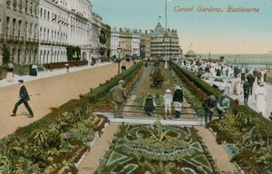 Carpet Gardens, Eastbourne, Anglia. 1913-ban feladott képeslap. alkotó: French Photographer