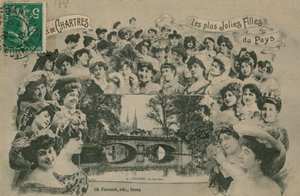 Chartres, a régió legszebb lányai. 1913-ban feladott képeslap. alkotó: French Photographer