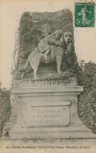 Clichy-Asnieres - Kutyák temetője. Barry emlékmű. 1913-ban feladott képeslap. alkotó: French Photographer