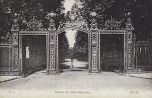 Bejárat, Parc Monceau, Párizs (f/w fotó) alkotó: French Photographer