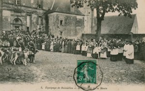 Bonnelles legénysége – A Meule áldása. 1913-ban feladott képeslap. alkotó: French Photographer