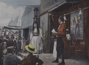Vásári szórakoztatók a színpadon (színes fotó) alkotó: French Photographer