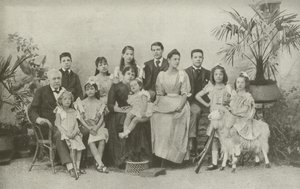 Ferdinand De Lesseps feleségével és gyermekeivel (f/w fotó) alkotó: French Photographer