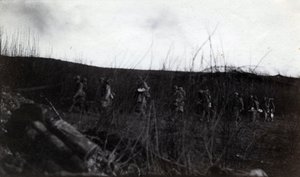 Első világháború (1914-1918): katonacsoport a Rocour-on (Saint Quentin) (Aisne) vonult fel alkotó: French Photographer