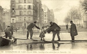 Párizs, Franciaország árvíz, 1910. január alkotó: French Photographer