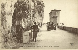Francia-olasz határ, Menton (f/w fotó) alkotó: French Photographer