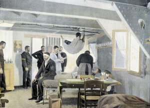 Francia haditengerészet, 19. század vége: Szemle a gyengélkedőn, orvoslátogatás - Bibl. des Arts deco. alkotó: French Photographer