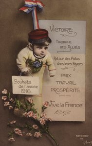 Francia újévi kártya, 1916 alkotó: French Photographer