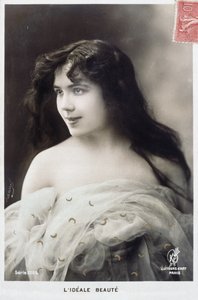 Francia újévi képeslap egy gyönyörű nőt ábrázolva alkotó: French Photographer