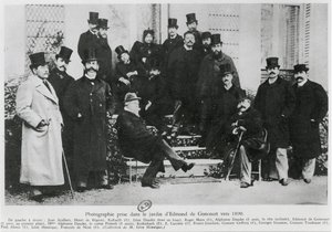 Csoport Edmond Huot de Goncourt kertjében, 1890 körül