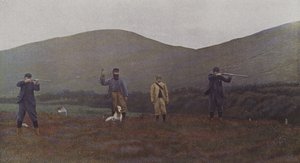 Nyírfajd-lövés Skóciában (színes fotó) alkotó: French Photographer