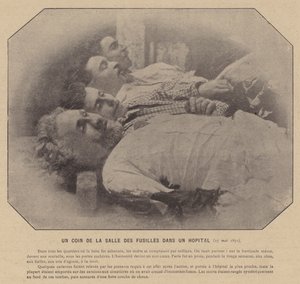 A párizsi kommün, egy kórház fegyverszobájának sarka, 1871. május 27. (f/w fotó) alkotó: French Photographer