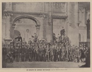 A párizsi kommün, a nemzetőrök egy csoportja, az Ecole des Beaux-Arts udvara (f/w fotó) alkotó: French Photographer