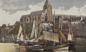 Le Treport, a templom és a kikötő alkotó: French Photographer