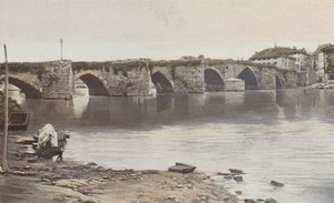 Limoges, Pont Saint-Martial, Kilátás a folyásiránnyal szemben (a Vienne bal partja) alkotó: French Photographer