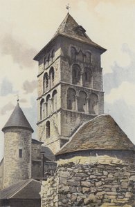 Livernon, a templom, a harangtorony és az apszis alkotó: French Photographer
