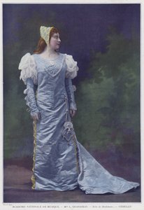 Louise Grandjean Desdemona szerepében az Othelloban (színes fotó)