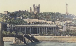 Lyon, az Igazságügyi Palota és a Fourviere-i bazilikák alkotó: French Photographer
