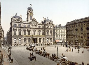 Lyoni városháza a Place de Terreaux-ból, 1890-1900 alkotó: French Photographer