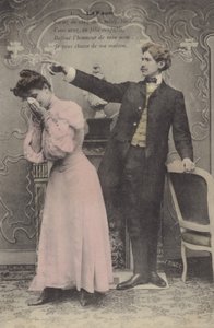 Férfi elküldi síró feleségét (színes fotó) alkotó: French Photographer
