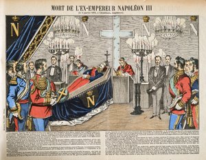 III. Napóleon ex-császár halála, a Histoire de la Troisieme Republique, Vol. I, Political History, pub. 1933 (színes litho) alkotó: French Photographer