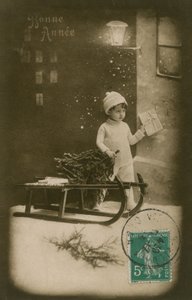 Újévi üdvözlőlap, 1913-ban küldték alkotó: French Photographer