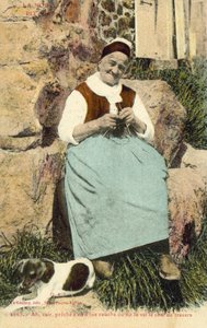 Idős nő köt (színes fotó) alkotó: French Photographer