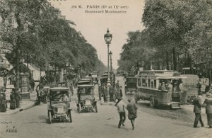 Párizs, Boulevard Montmartre. 1913-ban feladott képeslap. alkotó: French Photographer