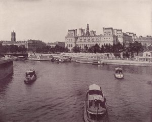 Párizs: Hotel de Ville, a folyó felőli oldalon (f/w fotó) alkotó: French Photographer