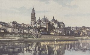 Perigueux, Saint-Front katedrális, kilátás a sziget bal partjáról alkotó: French Photographer