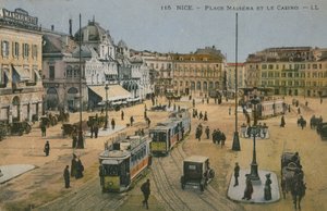 Place Massena és a kaszinó, Nizza. 1913-ban feladott képeslap. alkotó: French Photographer