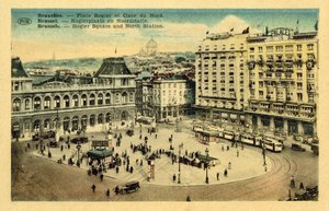 Place Rogier és Gare du Nord, Brüsszel (színes fotó) alkotó: French Photographer