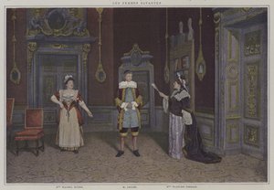 Jelenet a Les Femmes Savantes című produkcióból, Moliere (színes fotó) alkotó: French Photographer