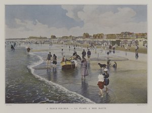 A strand dagálykor, Berck-sur-Mer, Franciaország (színes fotó) alkotó: French Photographer