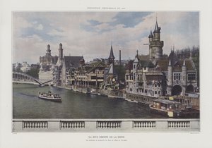 A Szajna jobb partja az Universelle 1900 kiállításon, Párizsban (színes fotó) alkotó: French Photographer