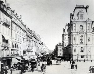 A rue de Rivoli és az új Hotel de Ville, 1882 körül alkotó: French Photographer