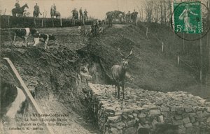 Villers-Cotterets. La Foret – Menier Hallali de Cerf legénysége silly-la-Poterie-ban. 1913-ban feladott képeslap. alkotó: French Photographer
