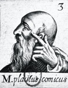 (balról az óramutató járásával megegyező irányba) Horatius portréja (Kr. e. 65-8); Scipio Aemilianus (Africanus Minor) (Kr. e. 185-129) portréja; Plautus portréja (i.e. 254-184 körül) (84908. részlet) alkotó: French School