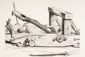 15. századi mangonel, a Les Arts au Moyen Age-ből, 1873-ban alkotó: French School